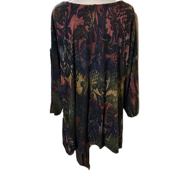 The Pyramid Collection Textured Tunic Top Size 3X Boho Artsy Festival Blouse - Picture 2 of 6